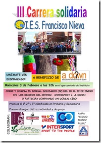 Cartel de la III Carrera Solidaria que organiza el IES Francisco Nieva