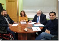 Los interlocutores municipales y regionales, durante el fructífero encuentro