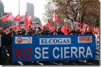 protesta encabezada por la plantilla de Elcogas ante el Ministerio de Industria