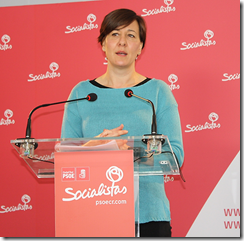 La secretaria de Organización del PSOE en la provincia de Ciudad Real, Blanca Fernández, en rueda de prensa