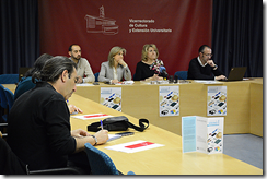 Un momento de la presentación de la programación a cargo de la vicerrectora de Cultura, Deporte y Extensión Universitaria, María Ángeles Zurilla