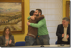 Manuel Rodrigo en la despedida con sus compañeroa