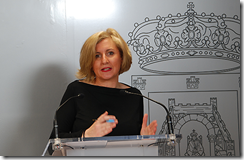 La concejala del Gripo Municipal Popular, Rosario Roncero, en rueda de prensa
