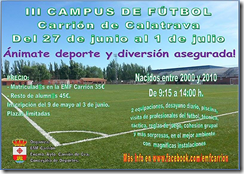 Cartel promocional del campus de futbol