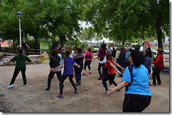 Clase de zumba en la via verde de Ciudad Real